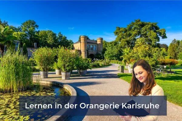 Students studying in the Orangerie Karlsruhe