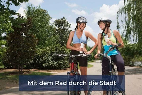 Students cycling in Karlsruhe